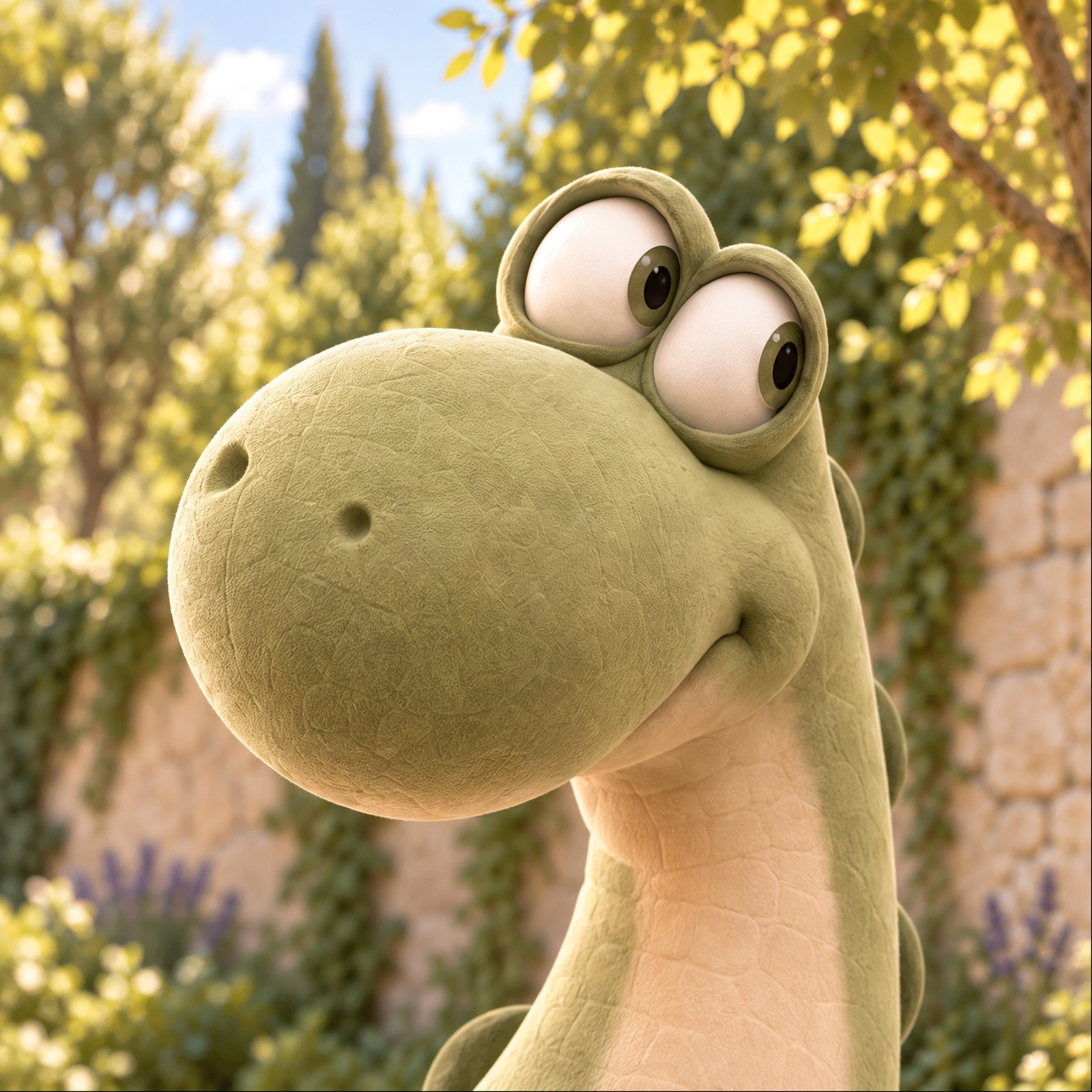 Close-up of Chancleto and his curious gaze